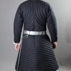 Gambeson Medieval Padded Black Coat