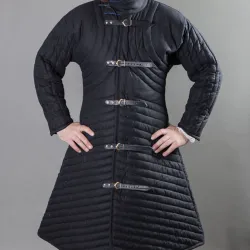 Gambeson Medieval Padded Black Coat