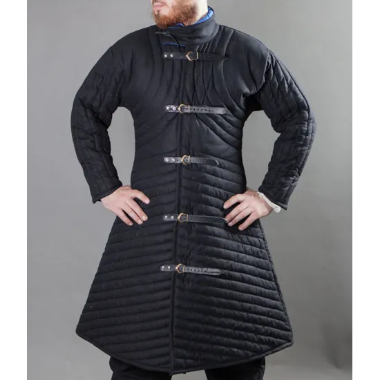 Gambeson Medieval Padded Black Coat