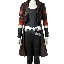 Gamora Guardians of the Galaxy 2 Brown Leather Coat