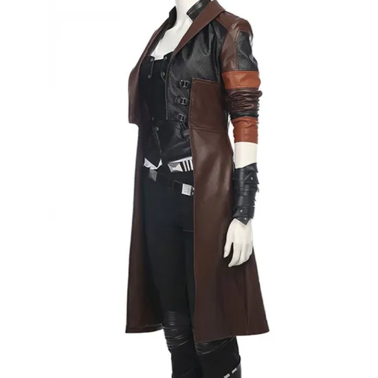 Gamora Guardians of the Galaxy 2 Brown Leather Coat