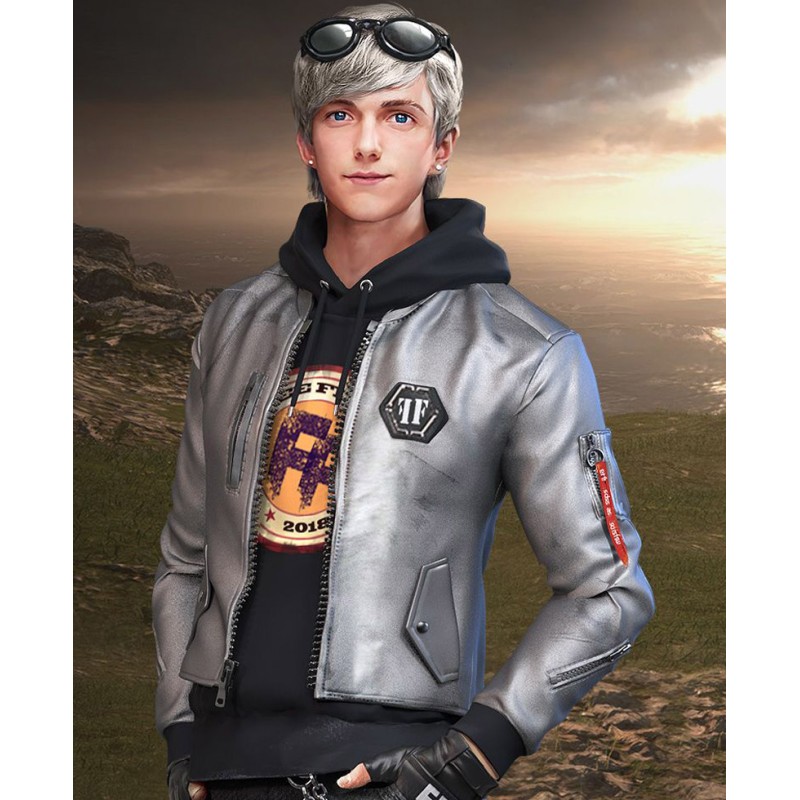Garena Free Fire Maxim Biker Sliver Jacket