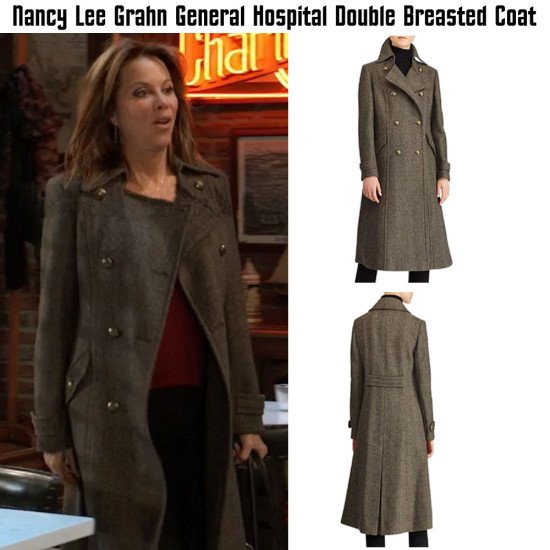 General Hospital Nancy Lee Grahn Grey Wool Coat