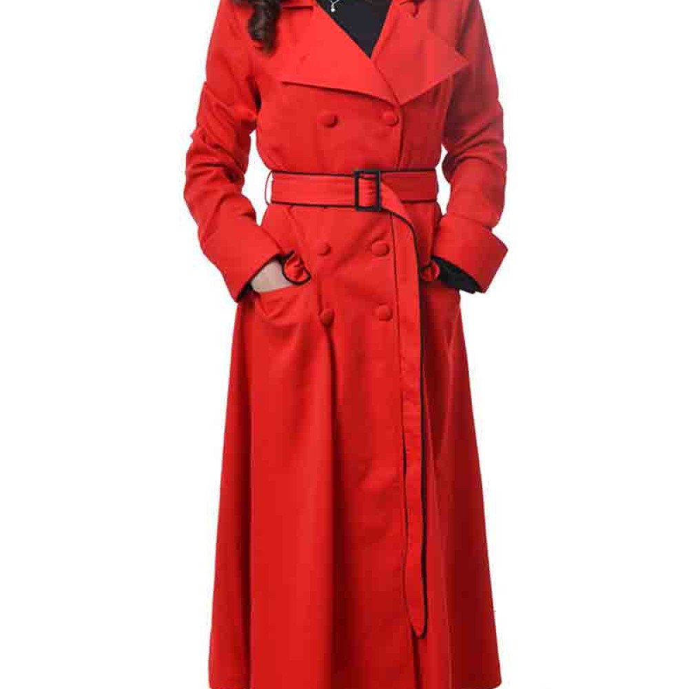 Double Breasted Gina Rodriguez Carmen Sandiego Coat - Films Jackets