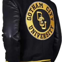 Gotham City University Letterman Black Jacket