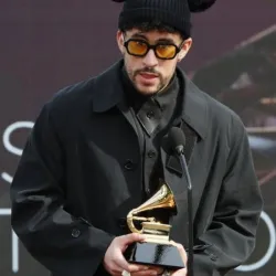 Grammy Awards Bad Bunny Black Trench Coat