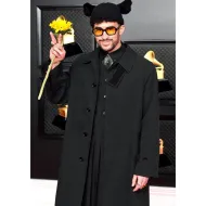 Grammy Awards 2021 Bad Bunny Black Trench Coat