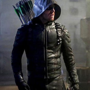 Stephen Amell Green Arrow Seasons 5 Leather Jacket