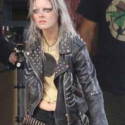 Guns Akimbo Samara Weaving Black Leather Jacket