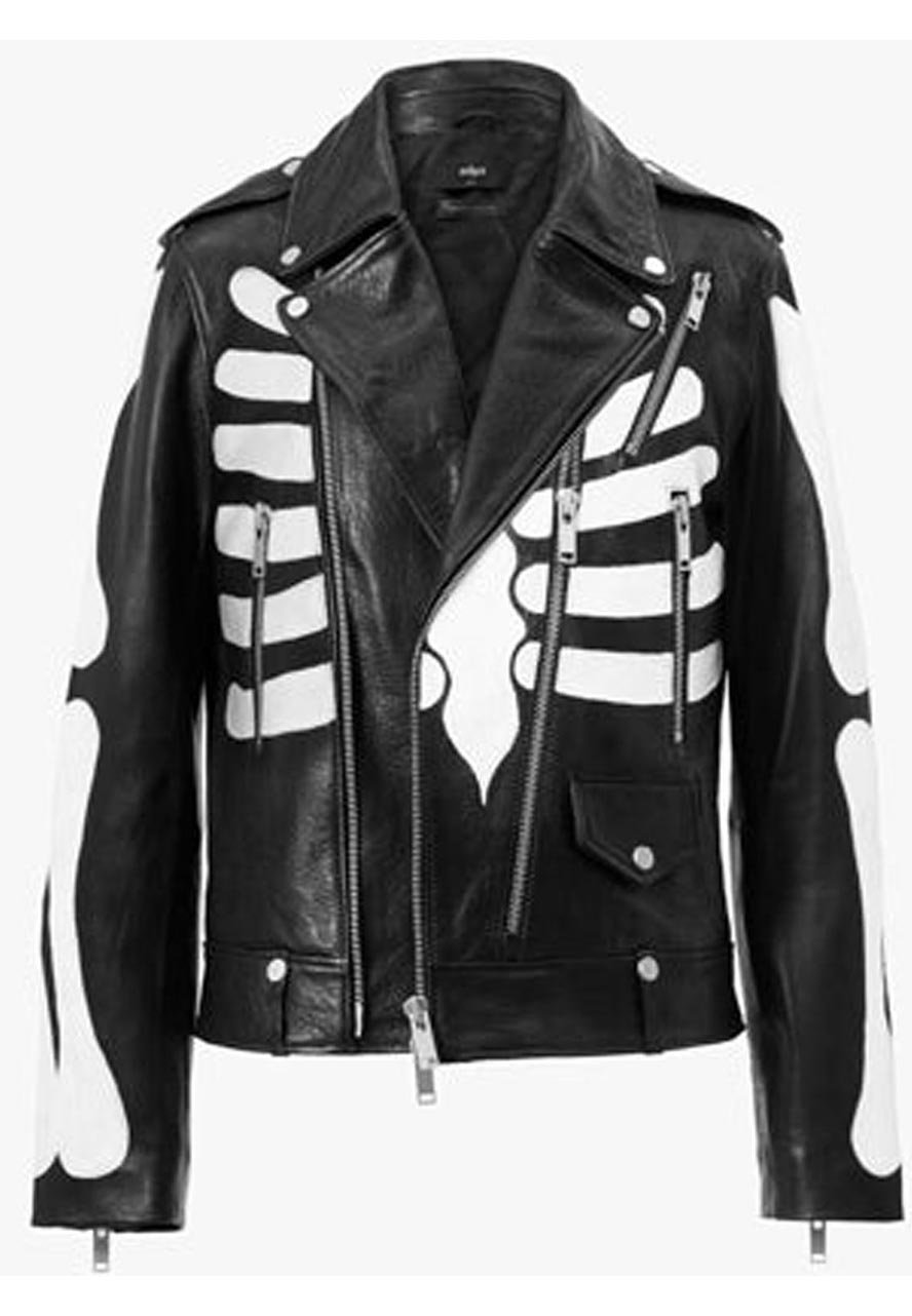 Skeleton Flocking Varsity Jacket - Filmsjackets