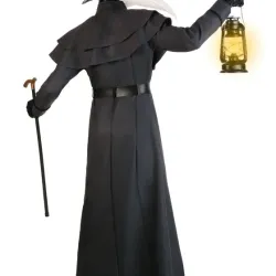 Halloween Classic Plague Doctor Black Coat