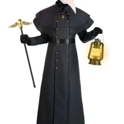 Halloween Classic Plague Doctor Black Coat