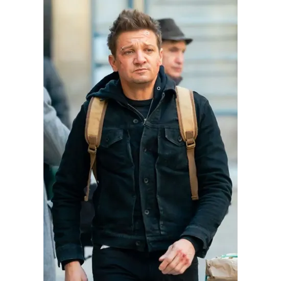 Hawkeye Jeremy Renner Denim Black Jacket