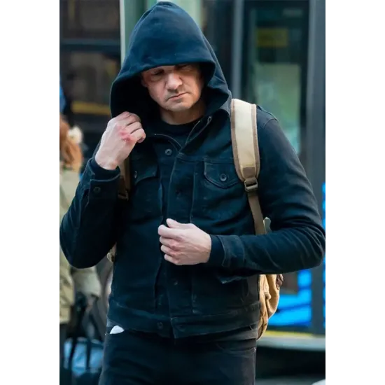 Hawkeye Jeremy Renner Denim Black Jacket