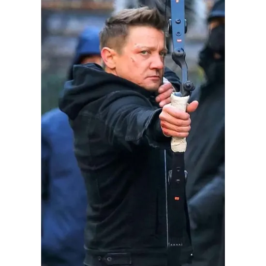 Hawkeye Jeremy Renner Denim Black Jacket