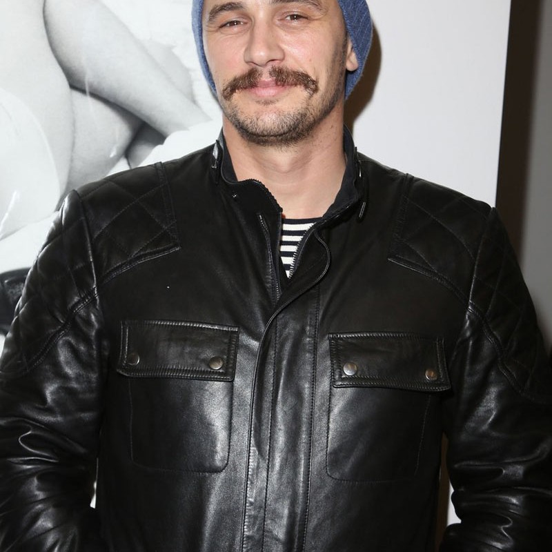 Hits Paris For His James Franco Casual Leather Jacket