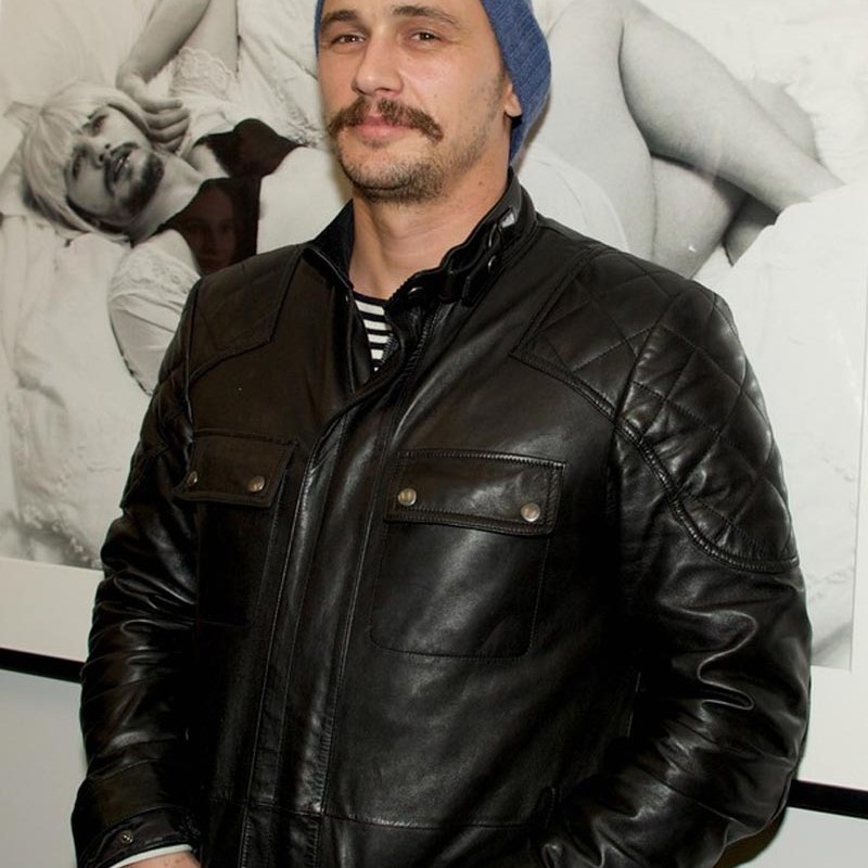 Hits Paris For His James Franco Casual Leather Jacket