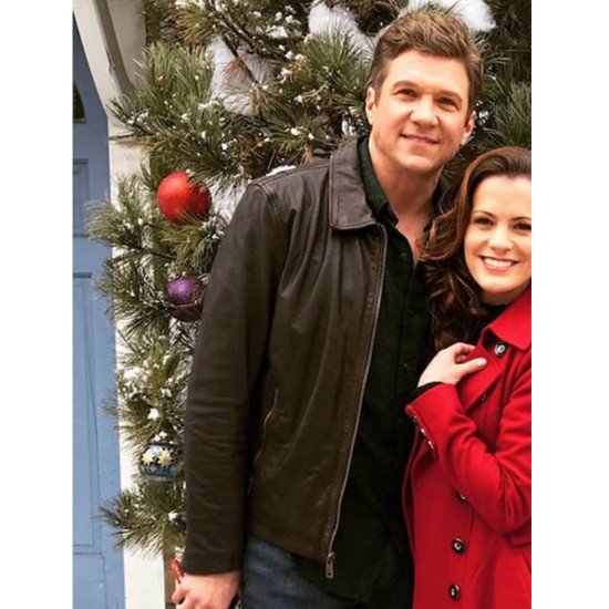 Marc Blucas Holiday for Heroes Brown Leather Jacket