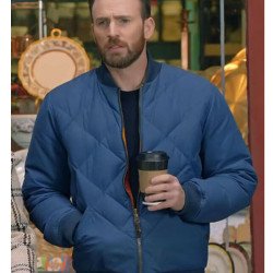 Chris Evans Hyundai Super Bowl Ad Bomber Blue Jacket