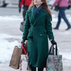 Godmothered Isla Fisher Double Breasted Coat