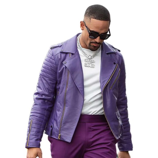 Purple leather jacket mens hotsell