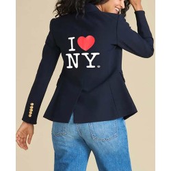 I Love NY Jenna Bush Hager Blue Double Breasted Blazer