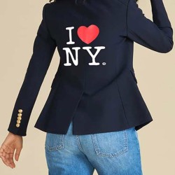 I Love NY Jenna Bush Hager Blue Double Breasted Blazer