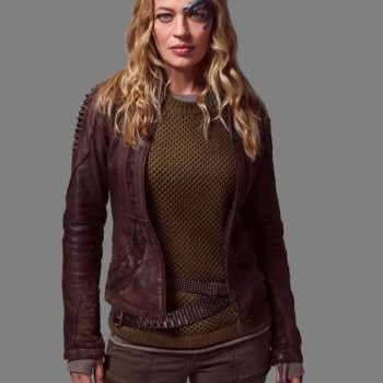 Jeri Ryan Star Trek Picard Brown Leather Jacket