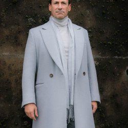 Jon Hamm Good Omens Grey Coat