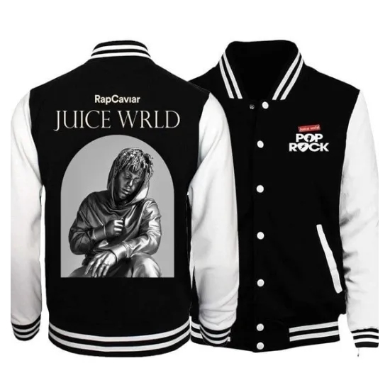 Juice Wrld Black And White Varsity Jacket