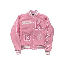 Kingsplay University Aqua Pink Varsity Jacket