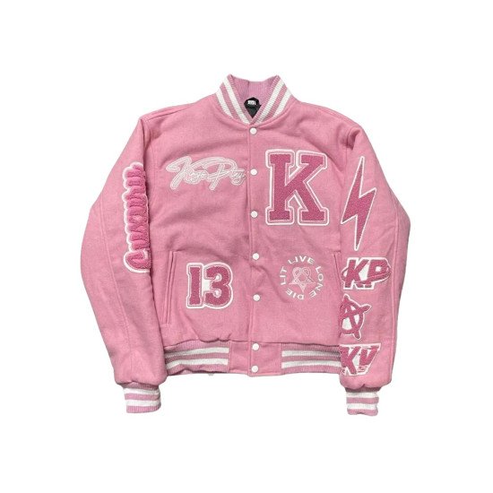 Kingsplay University Aqua Pink Varsity Jacket