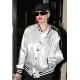 Lady Gaga Silver Bomber Jacket