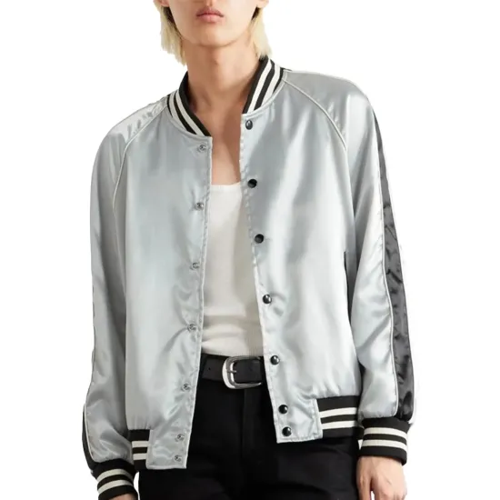 Lady Gaga Silver Bomber Jacket