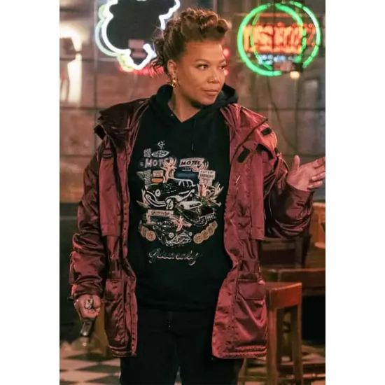 The Equalizer Queen Latifah Satin Purple Jacket