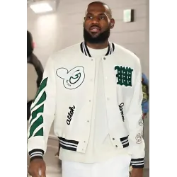 Lebron James White Varsity Jacket