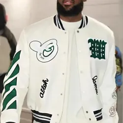 Lebron James White Varsity Jacket