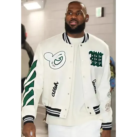 Lebron James White Varsity Jacket