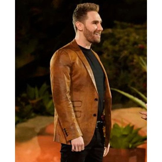 The Bachelor Presents Michael Todd Brown Leather Blazer