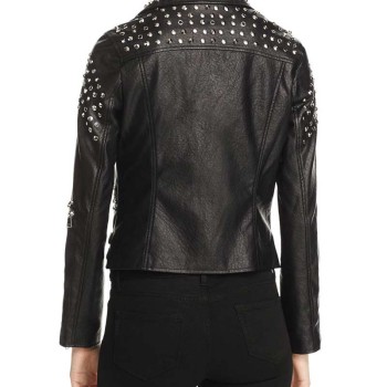 Lucifer Lesley Ann Brandt Studded Black Leather Jacket