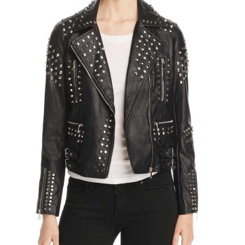 Lucifer Lesley Ann Brandt Studded Black Leather Jacket