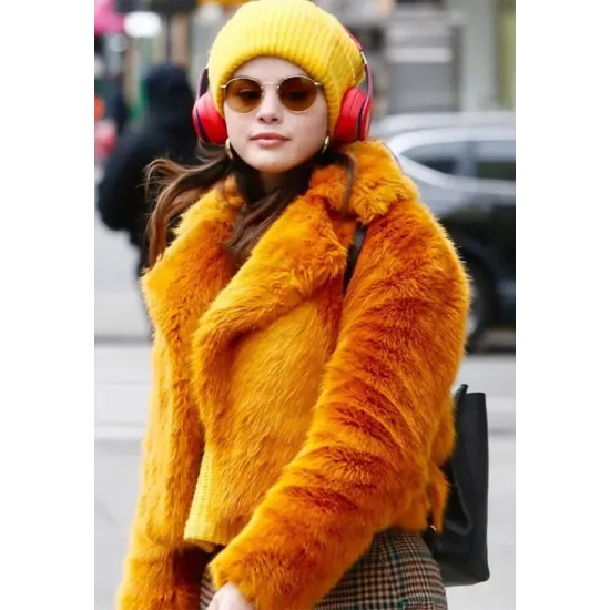 Only Murders in the Building Selena Gomez Fur Jacket