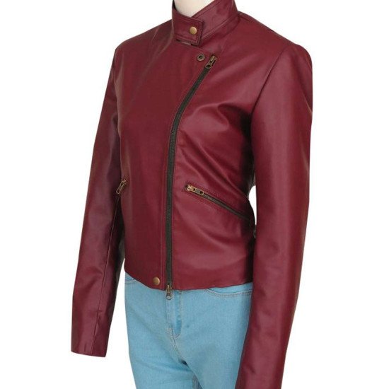 Macgyver Tristin Mays Maroon Leather Jacket