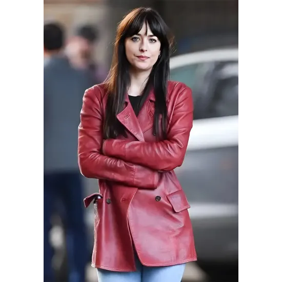 Madame Web 2024 Dakota Johnson Leather Coat