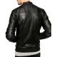 Men's Casual Mandarin Collar Leather Jacket