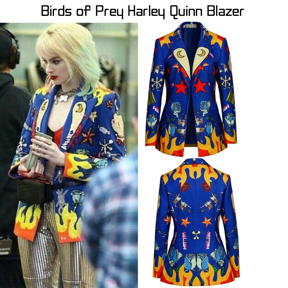 Birds of Prey Blue Harley Quinn Blazer - Films Jackets