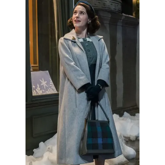 Rachel Brosnahan The Marvelous Mrs Maisel Grey Trench Coat