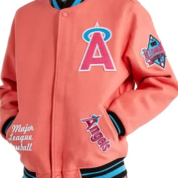 Mash Up Angels Peach Varsity Jacket