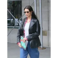 Meeting In NYC 2022 Bella Hadid Black Jacket