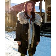 Melanie Scrofano Wynonna Earp Black Shearling Coat